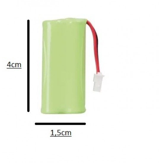 Bateria green aaa com plugue universal 600mah 2.4v